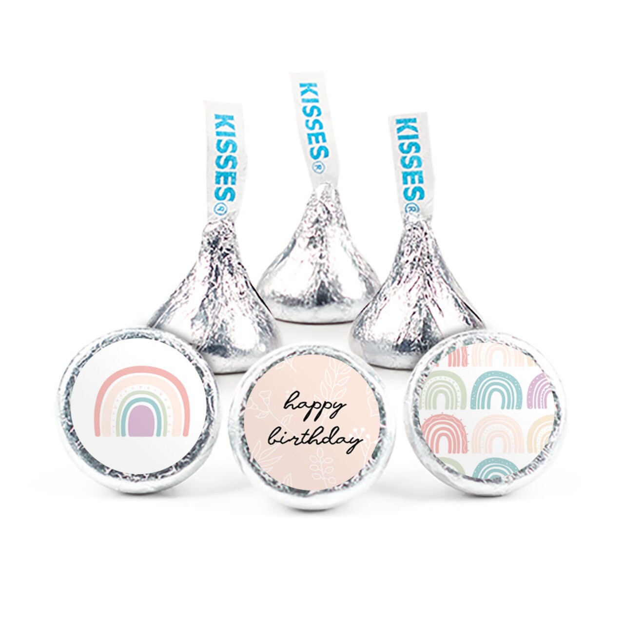 85 Pcs Rainbow Kid's Birthday Candy Party Favors Hershey's Kisses Milk Chocolate (13.6oz, Approx. 85 Pcs) - No Assembly Required - By Just Candy